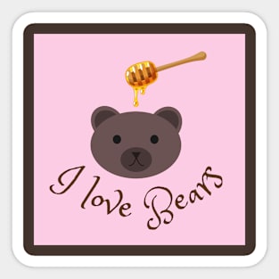 I Love Bears Sticker